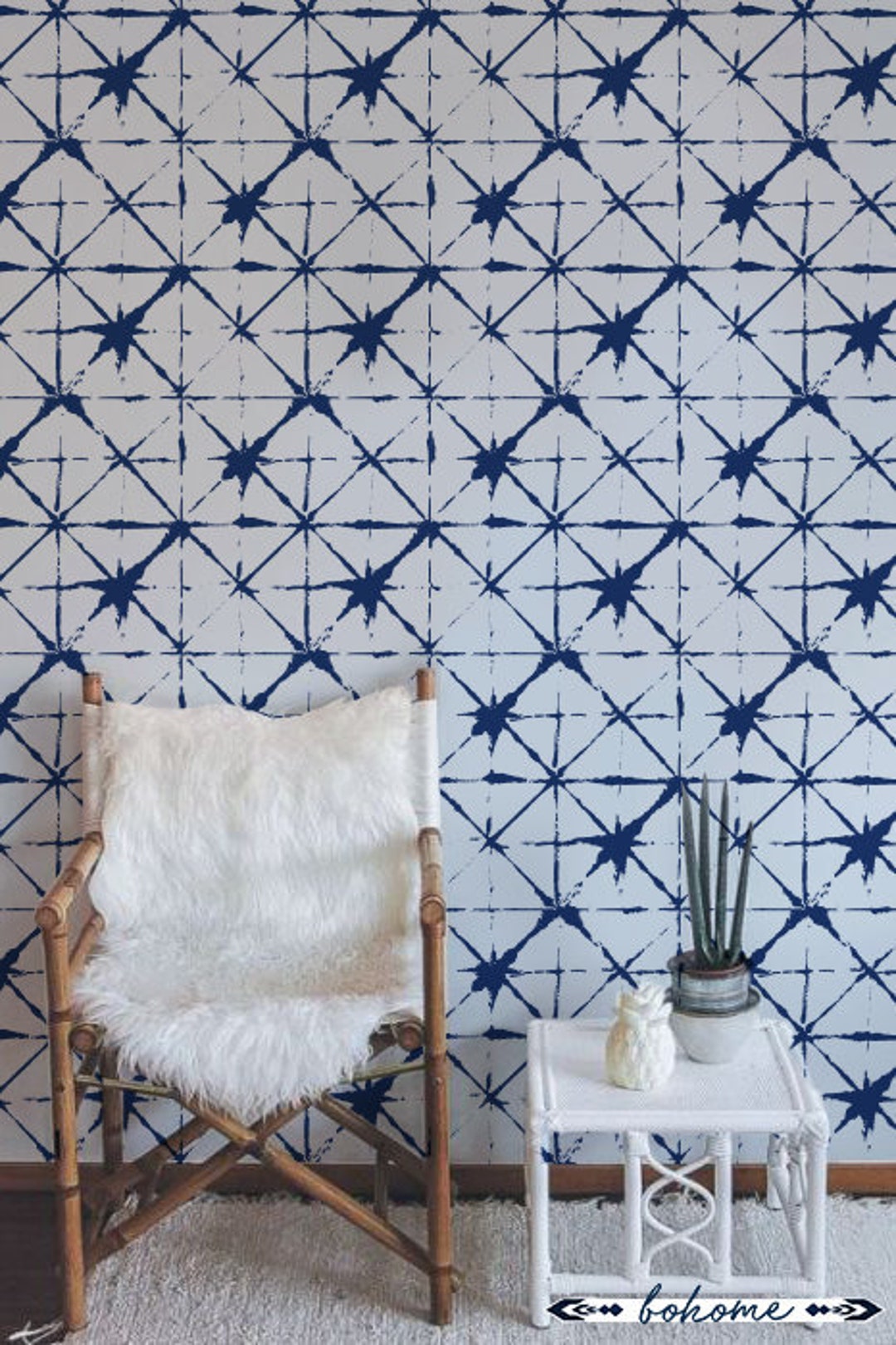 Boho Removable Wallpaper Boho Style Wall Mural Ethinic Etsy