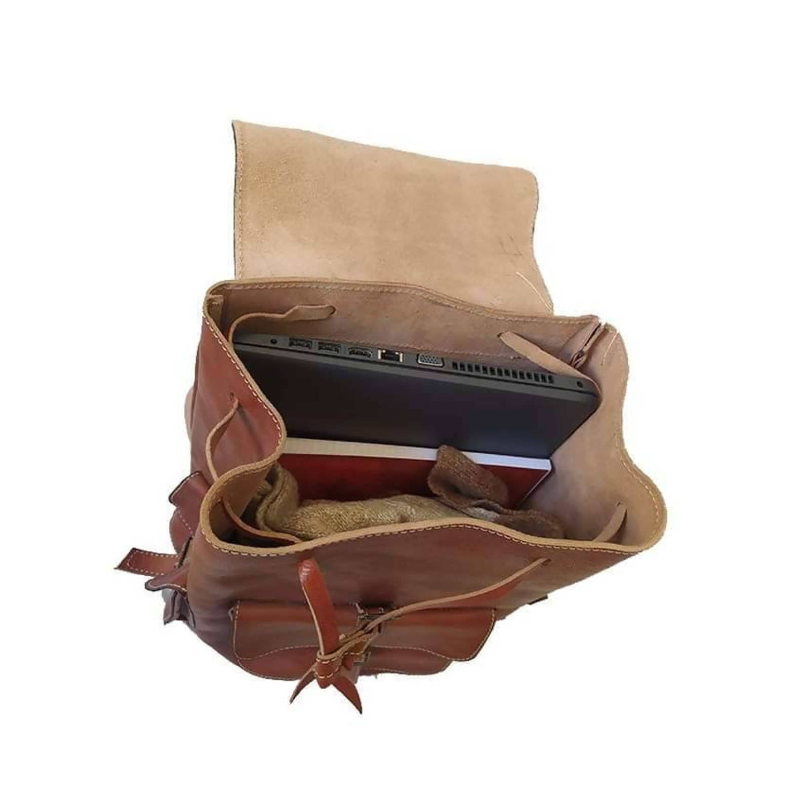 Camel Leather Backpack Etsy