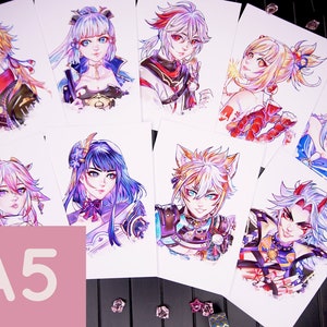A5 Print - Genshin Impact - Thoma, Ayaka, Kazuha, Yoimiya, Kokomi, Yae, Baal, Gorou, Itto