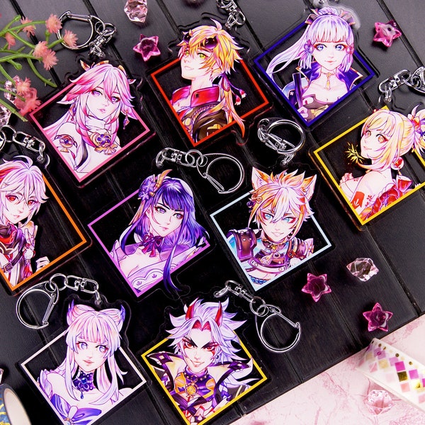 Acrylic Charm - Genshin Impact -  Thoma, Ayaka, Kazuha, Yoimiya, Kokomi, Yae, Baal, Gorou, Itto