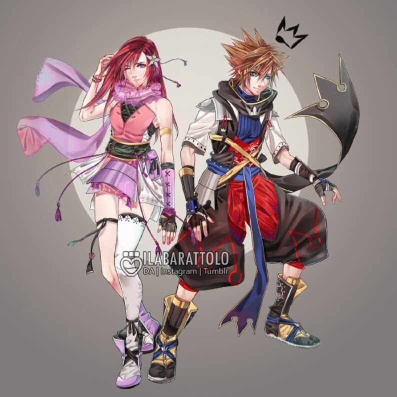 Art Print Kingdom Hearts Original Japanese Design Sora and - Etsy