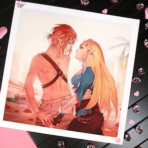 Art Print The Legend of Zelda BOTW Link and Zelda
