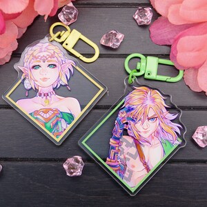 Acrylic Charm - The Legend of Zelda Tears of the Kingdom- Archaic Tunic Link, Sage of Time Zelda