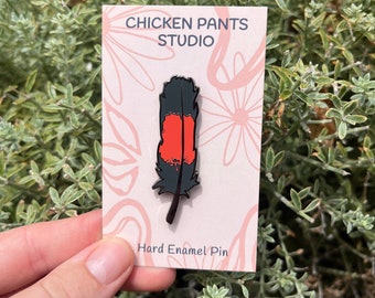 Red-Tail Black Cockatoo Male Feather Enamel Pin