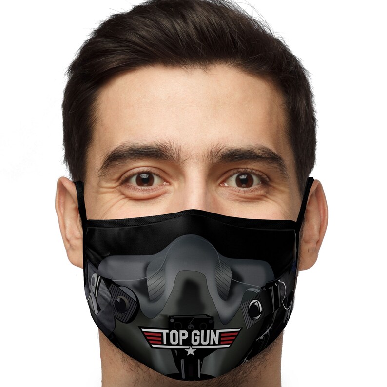 Top Gun Pilot Mask Polyester Face Mask large Etsy