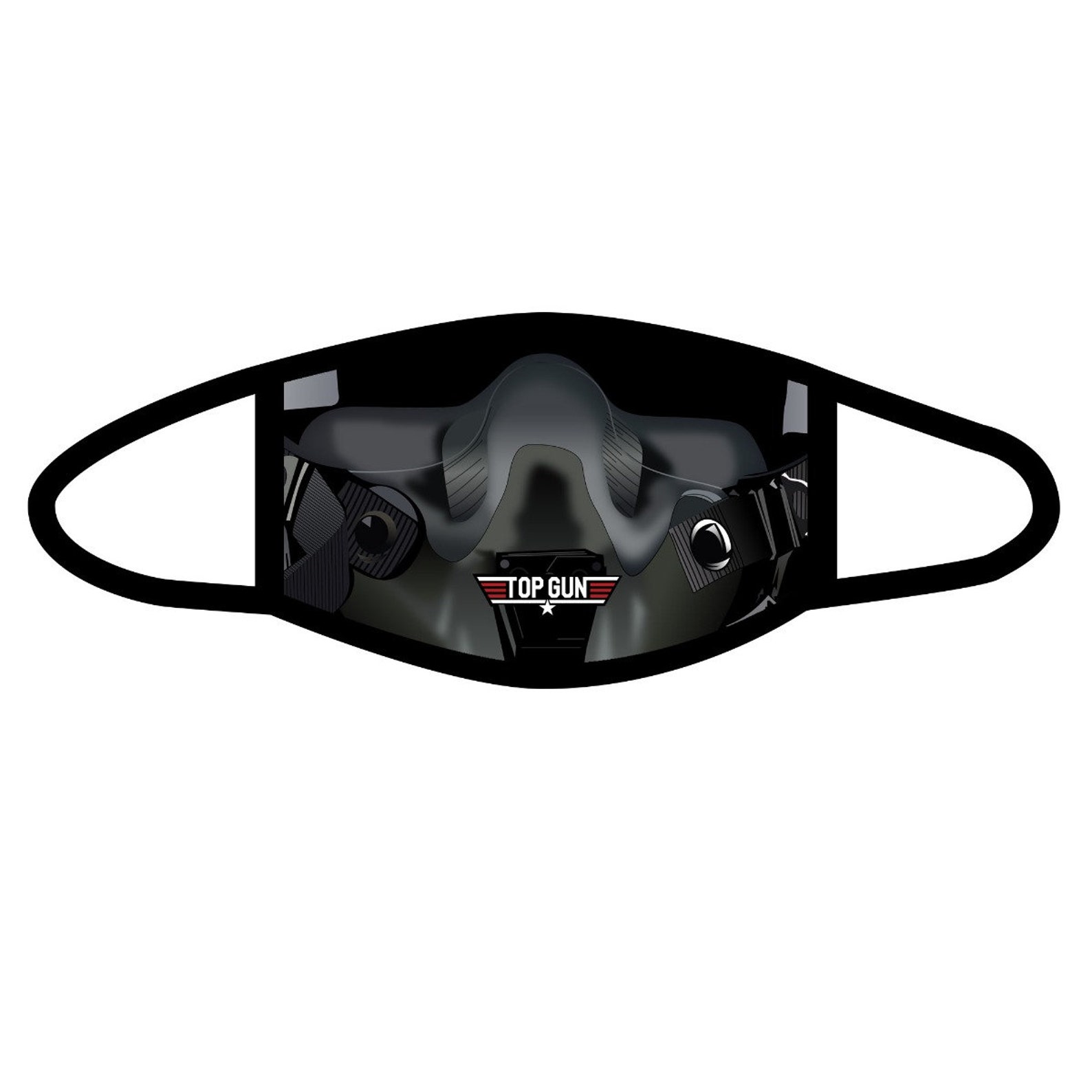Top Gun Pilot Mask Polyester Face Mask Large Etsy