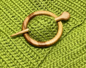 Wooden shawl pin