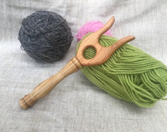 Lucet with a comfortable handle,Knitting fork,Viking tool,Wooden lucet