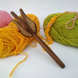Double lucet,Wooden lucet,Double fork for knitting,Viking tool,Lucet
