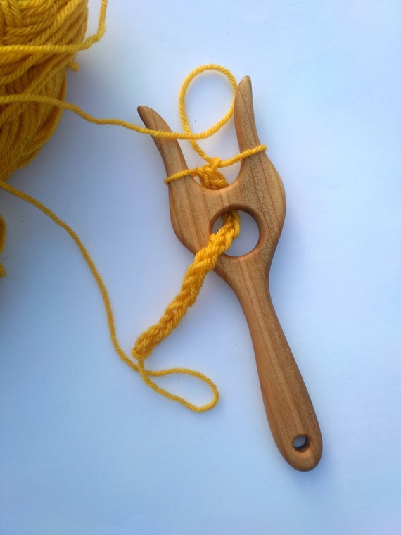 Lucet Knitting Fork Cord Making Tool walnut 