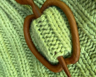Wooden shawl pin,Brooch for a scarf