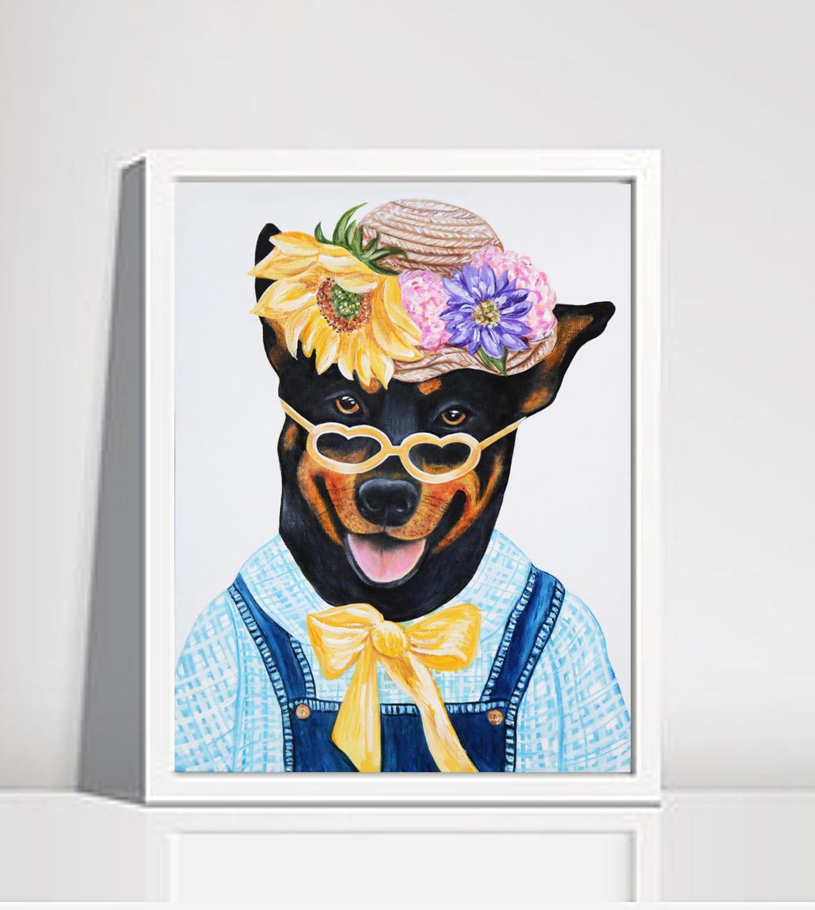 Dog art print Dogs in clothes Dog art Pet Portrait Etsy