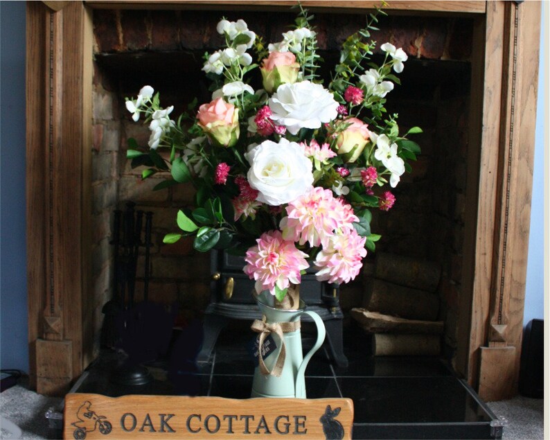 Large Fireplace Silk Flower Arrangement. Fireplace Flower Etsy