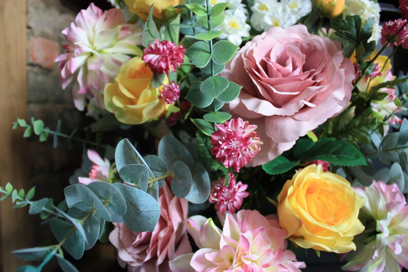 Large Fireplace Silk Flower Arrangement. Fireplace Flower Etsy