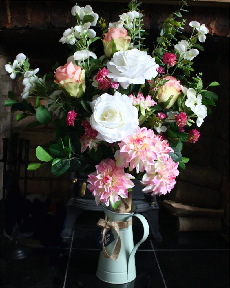 Large Fireplace Silk Flower Arrangement. Fireplace Flower Etsy