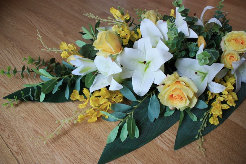 Funeral Flowers . Funeral Bouquet . Grave Flowers . White Etsy