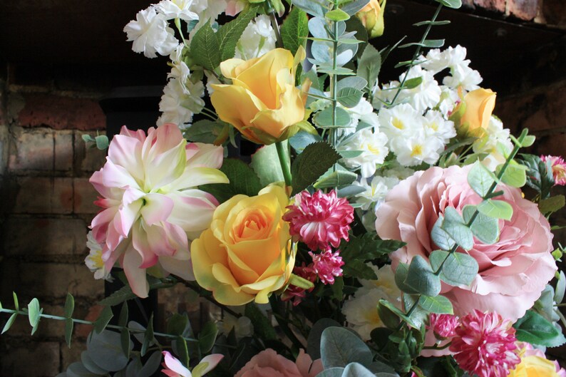 Large Fireplace Silk Flower Arrangement. Fireplace Flower Etsy