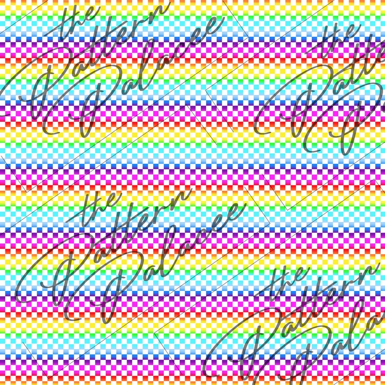 Rainbow Checkers / Seamless Pattern / Digital File / Digital - Etsy