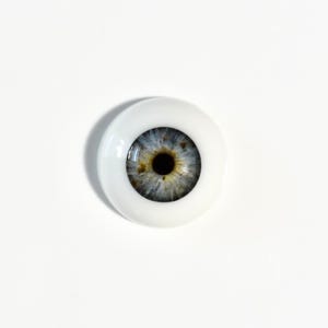 Handmade 18-22mm Half Round Resin Eyes for Reborn Dolls, Realistic Iris, Life Like Eyes, Grey Gray 03