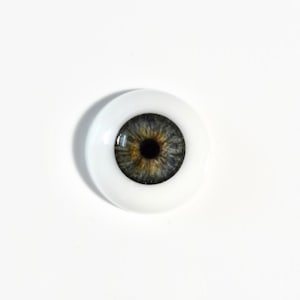 Handmade Resin Doll Eyes: Realistic Grey Iris (18-22mm Half Round Pair)