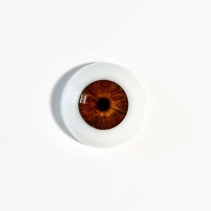 Handmade 18-22mm Half Round Resin Eyes for Reborn Dolls, Realistic Iris, Life Like Eyes, Brown 01