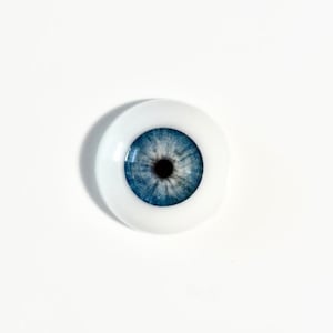 Handmade 18-22mm Half Round Resin Eyes for Reborn Dolls, Realistic Iris, Life Like Eyes, Blue 02