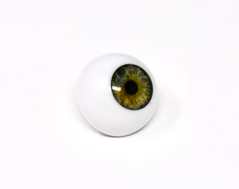 Handmade 18mm - 22mm Half Round Resin Eyes Glass - Like for  Reborn Dolls ~ Realistic Iris ~ Green 02