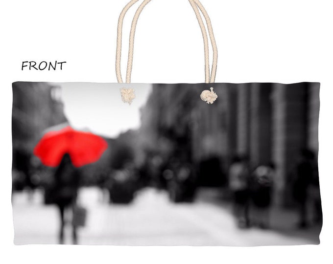 Her Red Umbrella Tote (Double Sided Print)