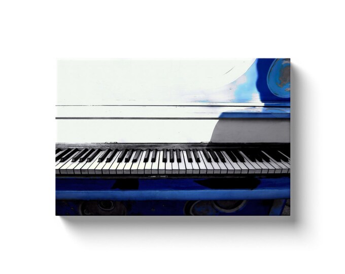 Blue Piano (Solid Face Canvas With Solid Backing)