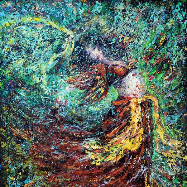 Dancer in red Skirt, Oil Painting