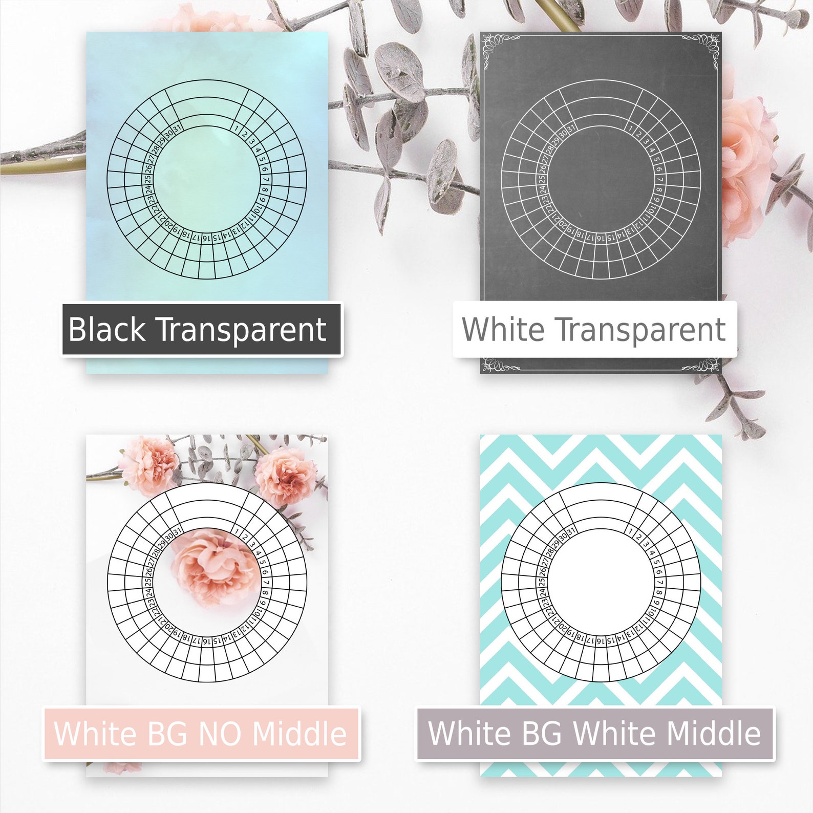 SIMPLE CIRCULAR TRACKER Monthly &amp; Daily Tracker for Habit | Etsy