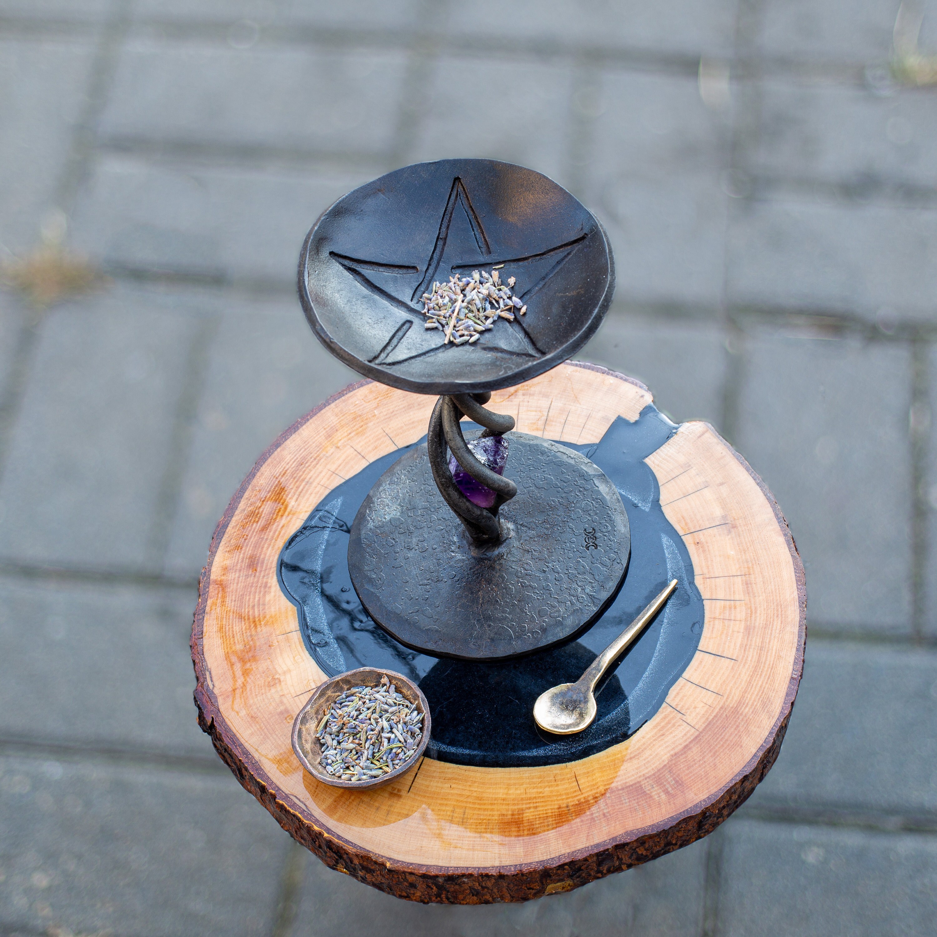 Incense Burner Kit Caged Crystal Handle Etsy Canada