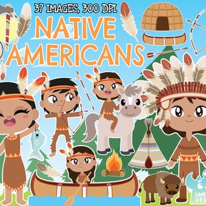 Native Americans clipart, Black and White, Digital Stamps, Bison, Horse, First Americans, Indigenous Americans, Dreamcatcher, Drum, Feather