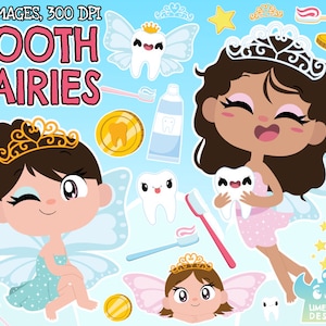Imágenes Prediseñadas de hadas de los dientes, blanco y negro, sellos digitales, hada de los dientes, diente, dientes, cepillo de dientes, dental, dentista, diente lindo, moneda, dinero