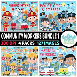 Police Cops And Robbers Clipart Instant Download Policeman Etsy
