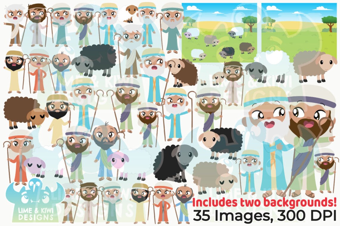 Abraham and Lot Clipart Instant Download Bible Biblical - Etsy