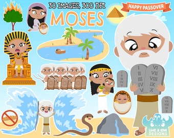 Moses Clipart, Black and White, Digital Stamps, Bible, Religious, Religion, Biblical, Egyptian, Canaan, Ten commandments, Exodus