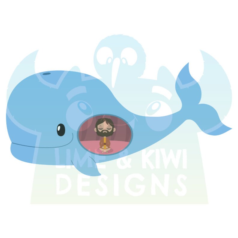 Peut inclure: Une illustration de dessin anim&eacute; d'une baleine bleue avec un homme m&eacute;ditant &agrave; l'int&eacute;rieur. La baleine nage dans un fond bleu clair et blanc.