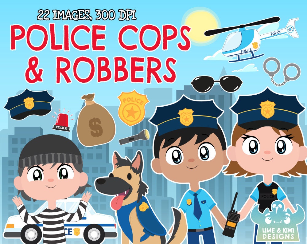 Police Cops And Robbers Clipart Instant Download Vector Art Etsy Police Cops And Robbers Clipart Instant Download Vector Art Etsy