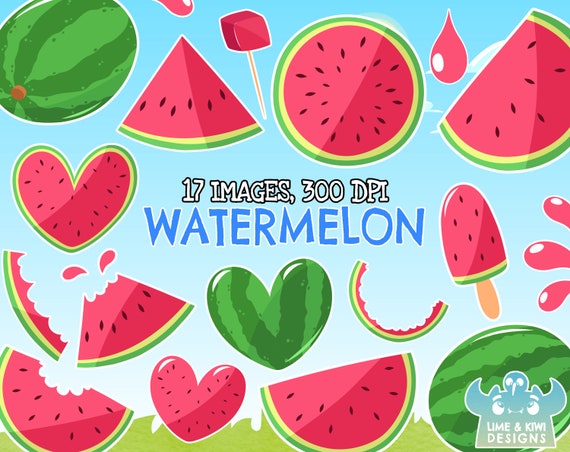 Watermelon Clipart Instant Download Vector Art Commercial Etsy