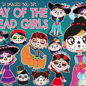 Tag der Toten, schwarz und weiß, digitale Briefmarken, kommerzielle Nutzung, Dia de Muertos, Sugar Skulls, Mexikanisch, Mexiko, Rose, Schädel, Kleid