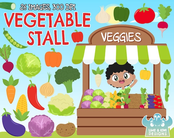Vegetable Stall Clipart Instant Download Vector Art Clip Etsy