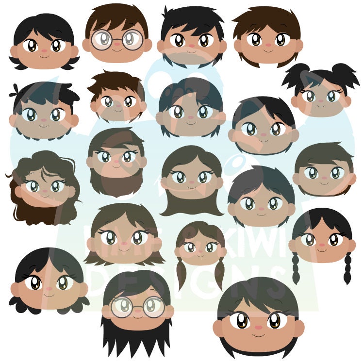 Hispanic Kids Clipart Instant Download Vector Art Commercial | Etsy