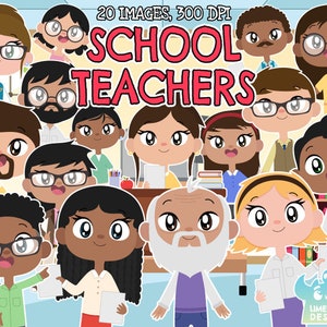 School Teachers Clipart, Instant Download, Education, Back to School, Education, Tutor, Learning, Classroom, Educator, Professor, University