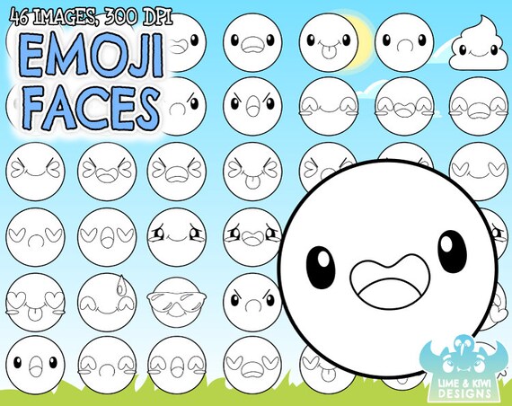 Pack X6 Sellos Infantiles Emoticons Emojis Caras Souvenir