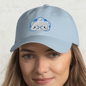 Embroidered Cute Snom Hat | Ice Monster Hat | Cute Monsters Hat | Kawaii Snom Hat | Cute Snom Presents | Cute Gaming Hats | Cool Gamer Hats