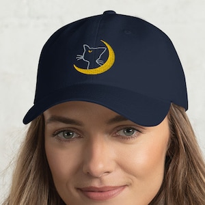 Inspired Embroidered Sailor Luna Hat | Moon Luna Hat | Cute Anime Hat | Cute Gifts | Kawaii Anime Presents | Sailor Luna Cat Gifts