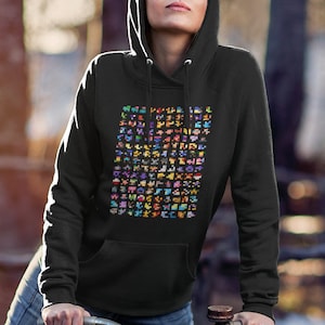 Minimalist Pixel Mons Hoodie | Minimal Pixel Art | Minimalist Videogame Art | Retro Pixel Art | Gaming Hoodies | Gamer Gift Idea