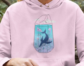 Sea Crystal Whale Hoodie: Fantasy Ocean Design