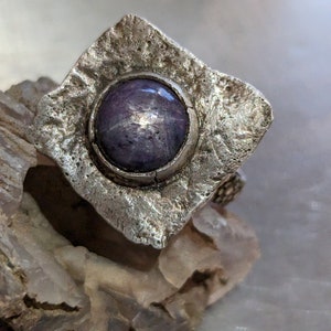 Silver Star Sapphire Ring